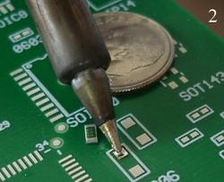 smd soldering،قلع گذاری محل نصب قطعه الکترونیکی اس ام دی